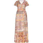 Usha Vestido amarelo / roxo / rosa escuro / vermelho