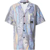 Carlo colucci Camisa navy / azul céu / cinzento escuro / laranja pastel