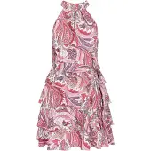 IZIA Vestido de verão 'Festival' cinzento / cor-de-rosa / vermelho / branco