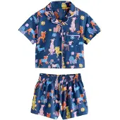 Next Pijama navy / amarelo / lilás / laranja escuro