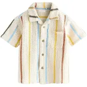 Next Camisa ecru / azul claro / castanho ferrugento / amarelo