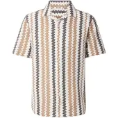 INDICODE JEANS Camisa 'Kilauea' camelo / ecru / preto