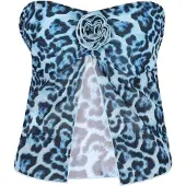 Faina Top 'Festive' azul / marinho / azul claro