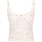Mymo Top 'Young Fashion' oliveira / vermelho claro / offwhite