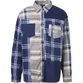 True Religion Camisa creme / azul escuro / cinzento claro