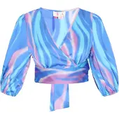IZIA Blusa 'Festival' azul / azul claro / rosa