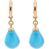 IZIA Brincos turquesa / ouro rosa
