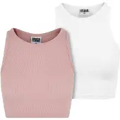 Urban Classics Top cor-de-rosa / branco