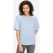 HEINE Blusa azul / branco