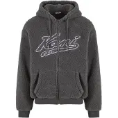 Karl kani Casaco em moletão 'Varsity' antracite / cinzento claro