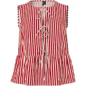 Pieces Blusa 'PCJolly' vermelho escuro / branco