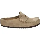 Birkenstock para mulher. 1029710 Tamancos de Couro Naples Wrapped (Ajuste Estreito) taupe (40), Plano, Nenhum, Casual