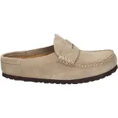 Birkenstock para mulher. 1029710 Tamancos de Couro Naples Wrapped (Ajuste Estreito) taupe (37), Plano, Nenhum, Casual