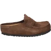 Birkenstock para mulher. 1031701 Mocassins Naples Wrapped de couro (Ajuste Estreito) castanho (36), Marrom, Plano, Camurça, Nenhum, Casual