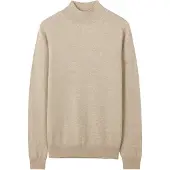GOBI Cashmere Pullover 'Women's Essential Cashmere Mock Neck Sweater' champanhe