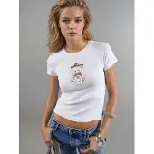 Busem Camisa creme / castanho / vermelho claro / branco
