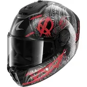 Shark Spartan RS Shiever Capacete Integral Carbono/Vermelho L preto