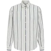 We fashion Camisa azul escuro / branco