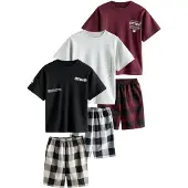 Next Pijama creme / vermelho vinho / preto / branco