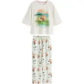 Next Pijama marfim / verde