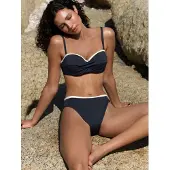 Mint Velvet Cueca biquíni navy / branco