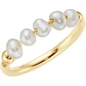 Smart Jewel Anel ouro / branco pérola