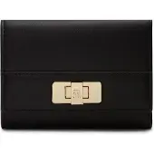 Tommy Hilfiger Carteiras 'Modern TH Monogram Turn Lock Trifold' preto