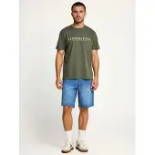 Funky Buddha Camisa verde escuro / branco lã