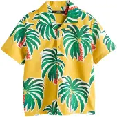 Next Camisa amarelo dourado / verde escuro / vermelho / branco