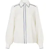 Dea Kudibal Blusa 'Umasdea' azul cobalto / branco