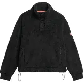 Superdry para mulher. W2012372A Super Henley fleece preto (XL), Casual, Poliéster