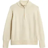 Superdry para mulher. W6110625A Camisola com fecho parcial Classic bege (M), Casual, Algodão