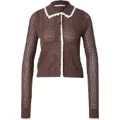 Abercrombie & Fitch Casaco de malha castanho / branco
