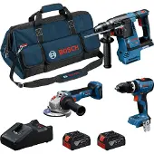 Bosch Kit De Ferramentas Elétricas Gsb18v-65+gbh18v-26+gws18v-11s+(2x5)