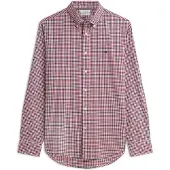 Tommy Hilfiger Camisa 'Regular Fit Flex Gingham' navy / vermelho / branco
