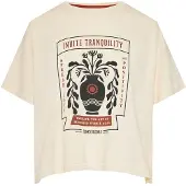 Funky Buddha Camisa creme / vermelho ferrugem / preto