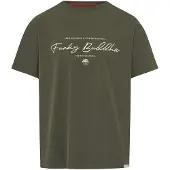 Funky Buddha Camisa verde escuro / offwhite