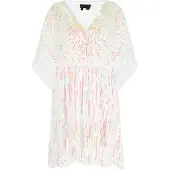 NAEMI Vestido de cocktail amarelo / rosa / branco