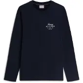 Tommy Hilfiger Camisa 'Logo Long Sleeve' navy / branco