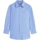 Tommy Hilfiger Blusa 'Oversized Fit' azul real / branco
