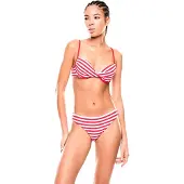 EA7 para mulher. 7W001483_AF24572 Biquíni Água vermelha (S), Vermelho, Beachwear, Viscoso