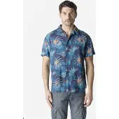 KOROSHI Camisa azul / azul escuro / laranja / laranja pastel