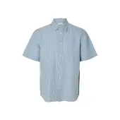 Selected Camisa De Manga Curta Claus Clay Linen Regular Fit