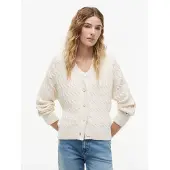 Tommy Hilfiger Casaco de malha 'Cable Oversized' marfim
