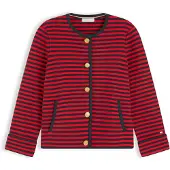 Tommy Hilfiger Casaco de malha azul noturno / vermelho