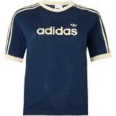 Adidas Originals Camisa 'Linear' bege claro / azul escuro