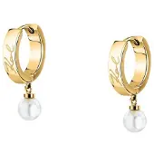 Karl Lagerfeld Gold-plated hoop Orecchini Pearl KLAYR15