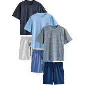 Next Pijama curto navy / azul claro / azul escuro / acinzentado