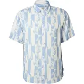 INDICODE JEANS Camisa 'Blocks' azul claro / offwhite