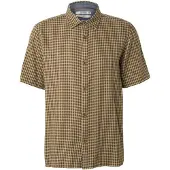 INDICODE JEANS Camisa 'Helmo' chocolate / cappuccino / branco